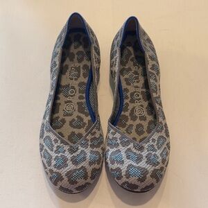 Rothy's Leopard Print Flats in Gray and Blue